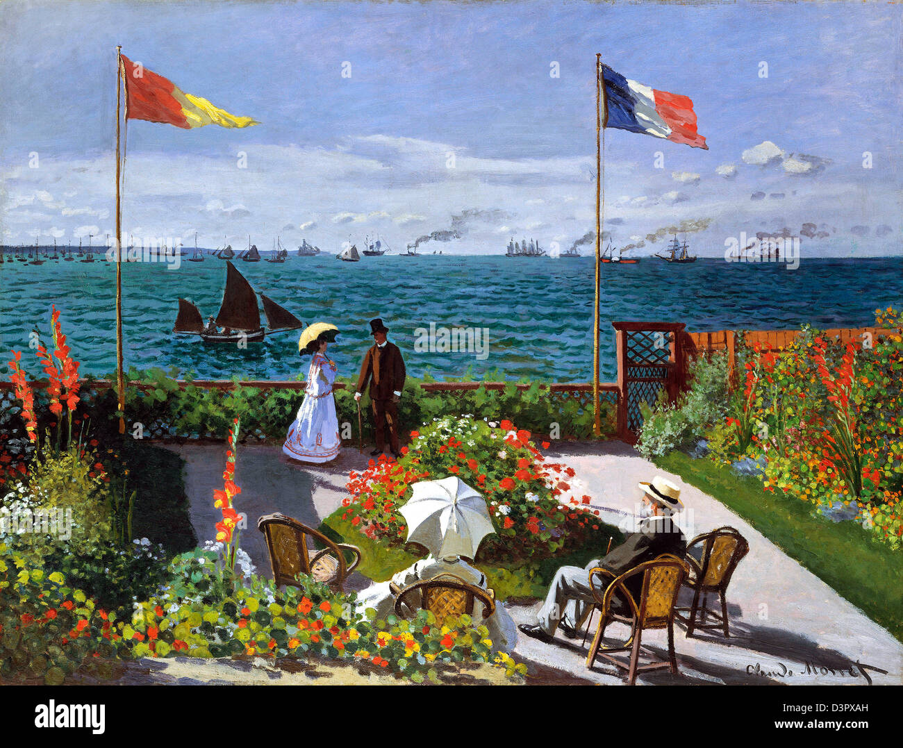 Claude Monet, Giardino a Sainte-Adresse 1867 olio su tela. Metropolitan Museum of Art di New York City. Olio su tela. Foto Stock