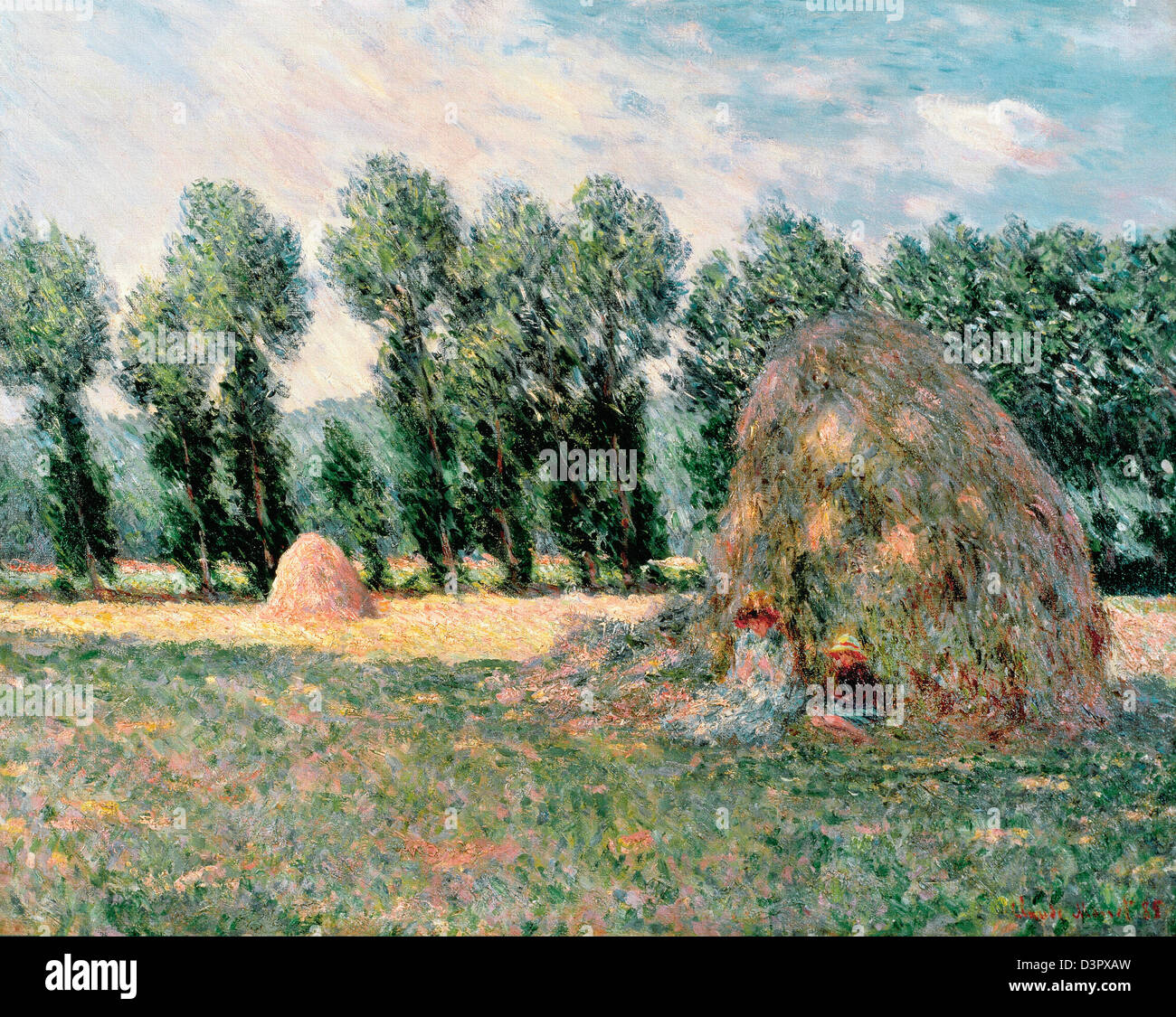 Claude Monet, Haystacks 1885 olio su tela. Museo d'Arte Ohara, Kurashiki Foto Stock