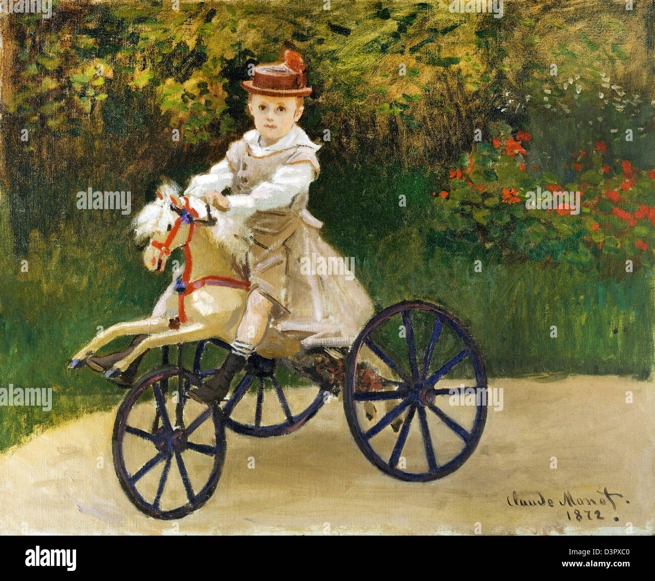 Claude Monet, Jean Monet per il suo hobby horse, 1872, Metropolitan Museum of Art di New York City. Olio su tela. Foto Stock