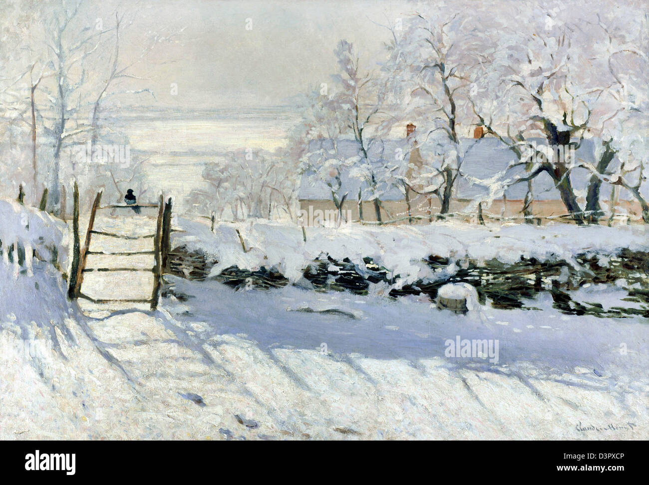 Claude Monet, la gazza 1869 olio su tela. Musée d'Orsay, Parigi. Foto Stock