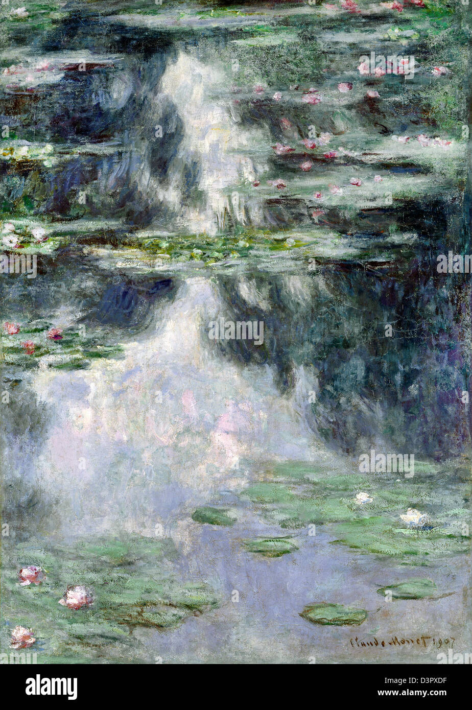 Claude Monet, stagno con ninfee 1907 olio su tela. Museo di Israele, a Gerusalemme Foto Stock