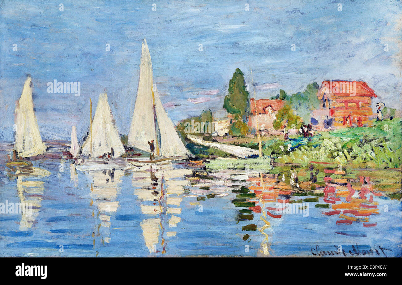Claude Monet, regate a Argenteuil 1872 olio su tela. Musée d'Orsay, Parigi, Francia Foto Stock
