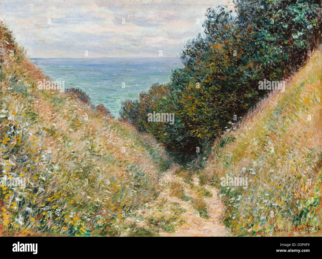 Claude Monet, strada a La Cavée, Pourville 1882 olio su tela. Museo delle Belle Arti di Boston, Massachusetts, STATI UNITI D'AMERICA Foto Stock