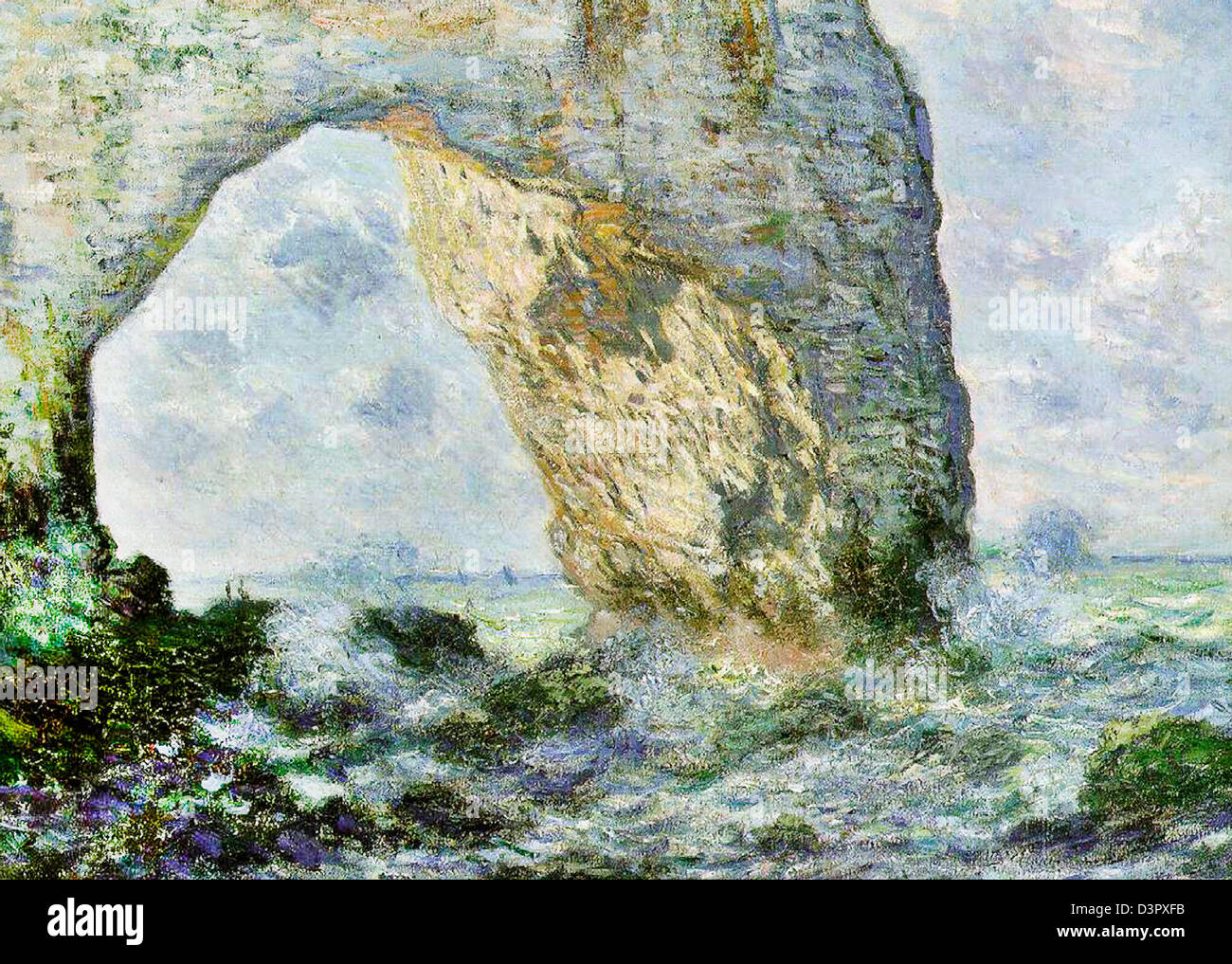 Claude Monet, Arco di roccia ad ovest di Étretat (l'Manneport), 1883, Metropolitan Museum of Art di New York Olio su tela. Foto Stock