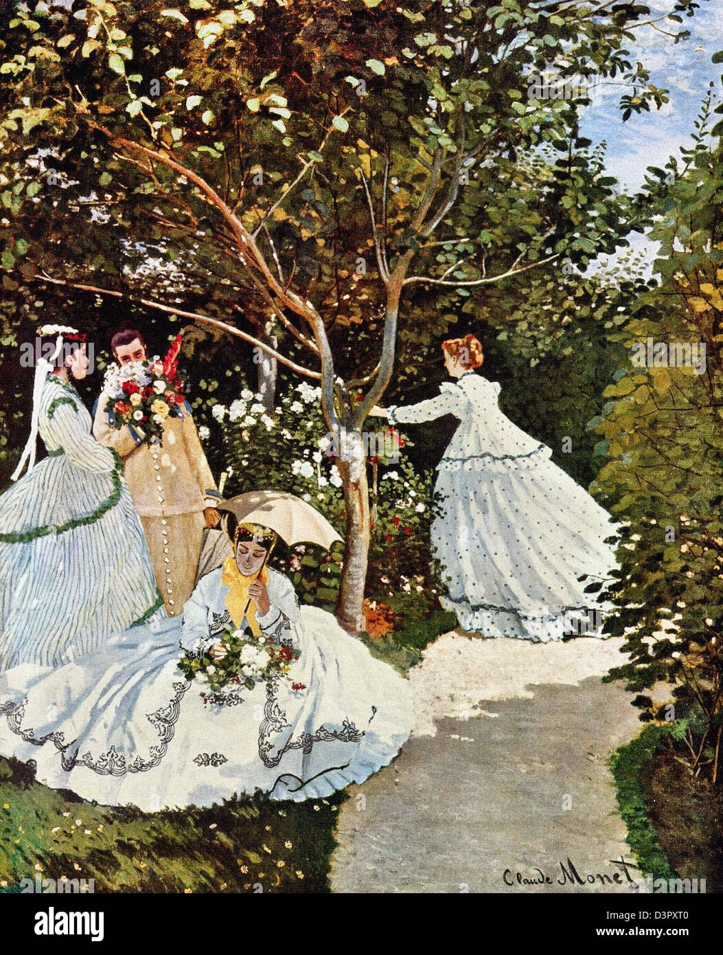 Claude Monet, donne in un giardino, 1866-1867, Musée d'Orsay, Parigi. Foto Stock
