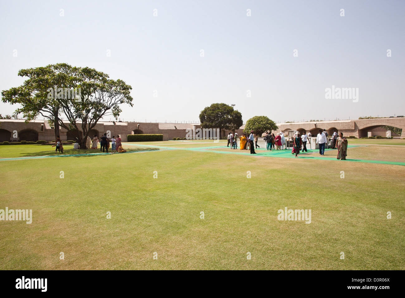Memoriale del Mahatma Gandhi, Raj Ghat, Delhi, India Foto Stock