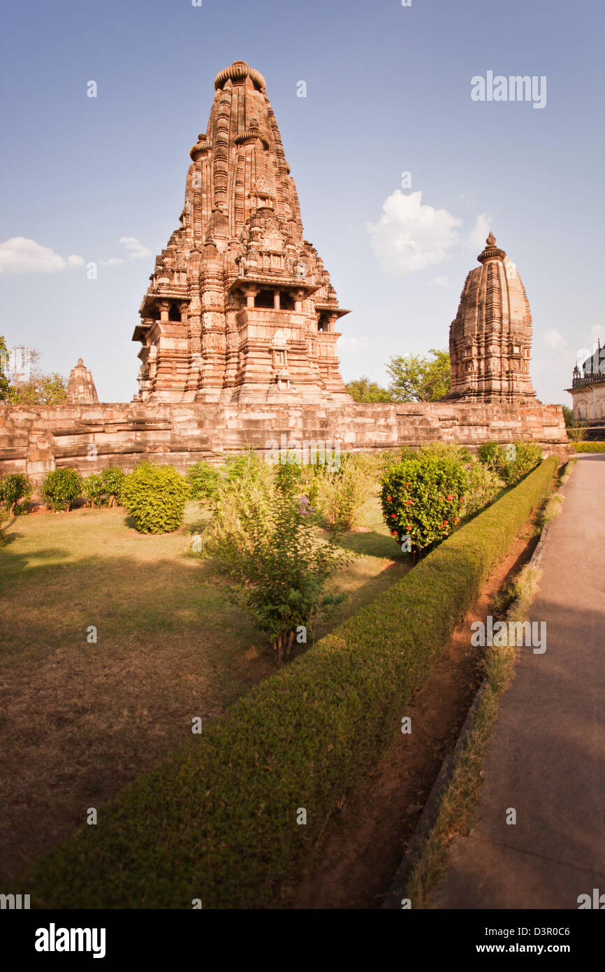 Tempio, Khajuraho, Chhatarpur District, Madhya Pradesh, India Foto Stock