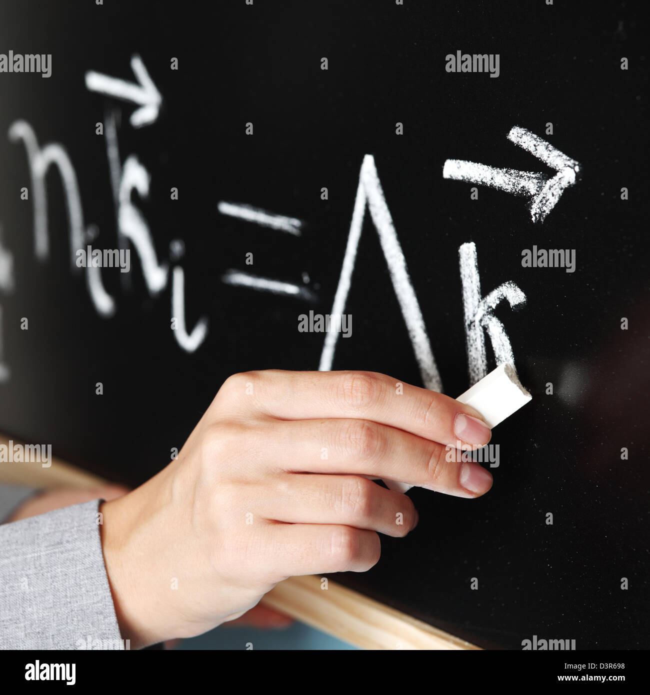 Insegnante disegnare la condizione di sincronismo di fase Foto Stock