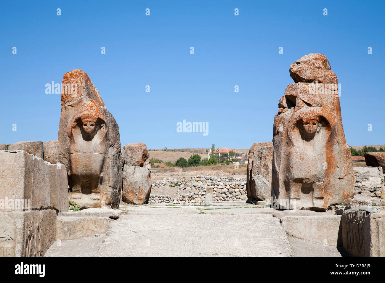 Sphinx gate, area archeologica, alacahoyuk, area hattusa, Anatolia centrale, Turchia, Asia Foto Stock