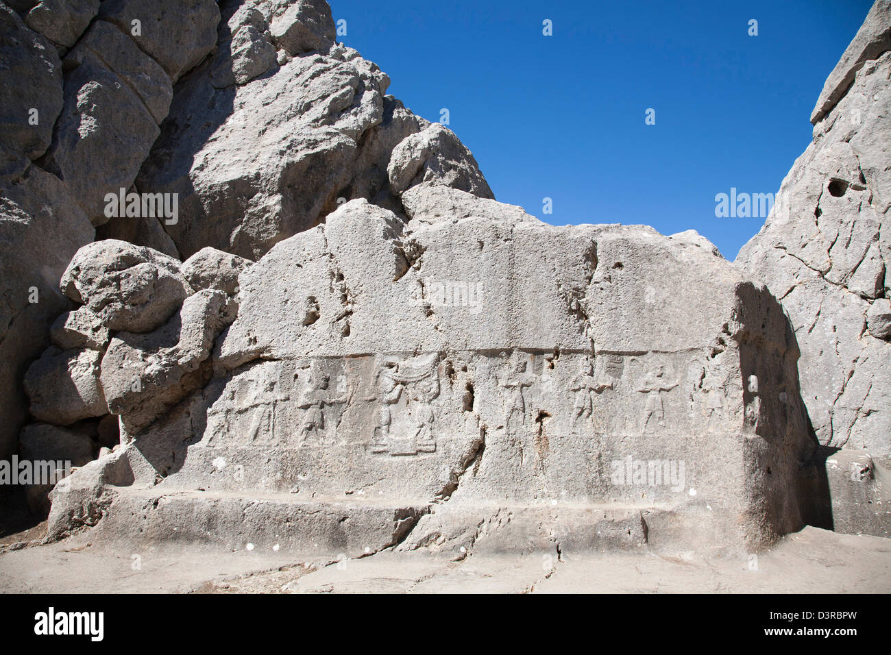 La camera a, Santuario, area archeologica, yazilikaya, area hattusa, Anatolia centrale, Turchia, Asia Foto Stock