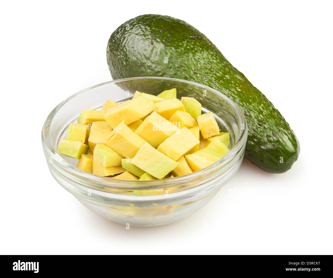 Ciotola di avocado su sfondo bianco Foto Stock