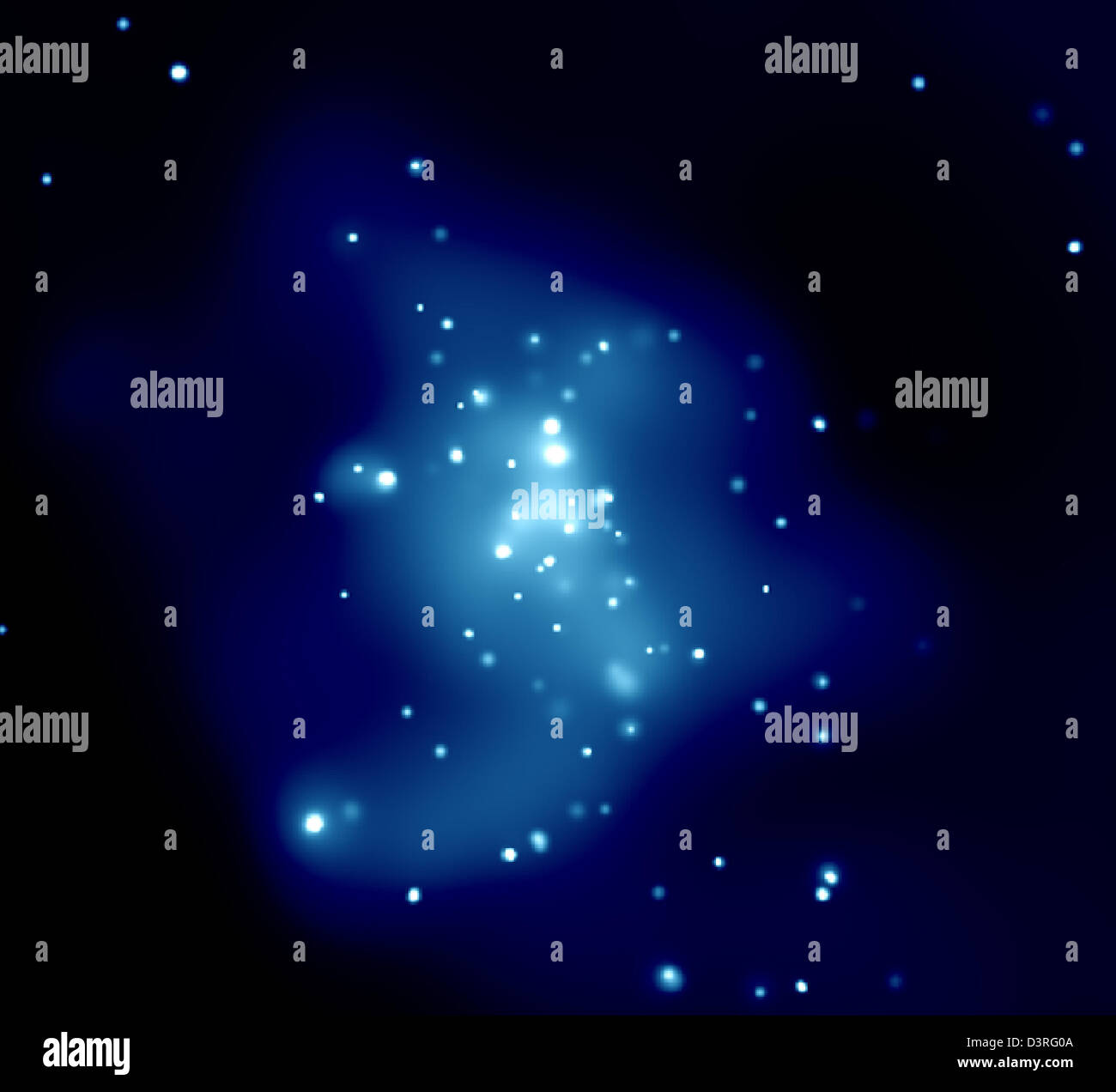 Westerlund 1 (un cluster ad alta densità di stelle giovani circa 16.000 anni luce dalla Terra). Foto Stock