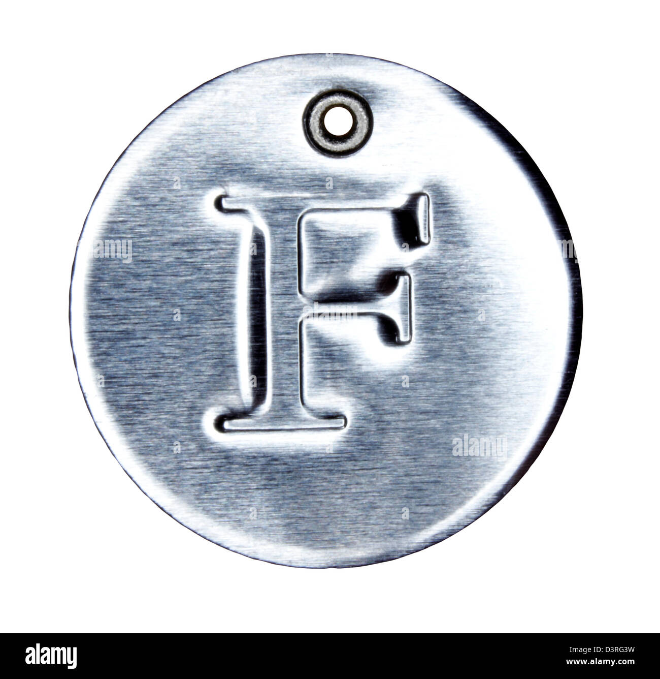 Metallo spazzolato lettera dell alfabeto F Foto Stock