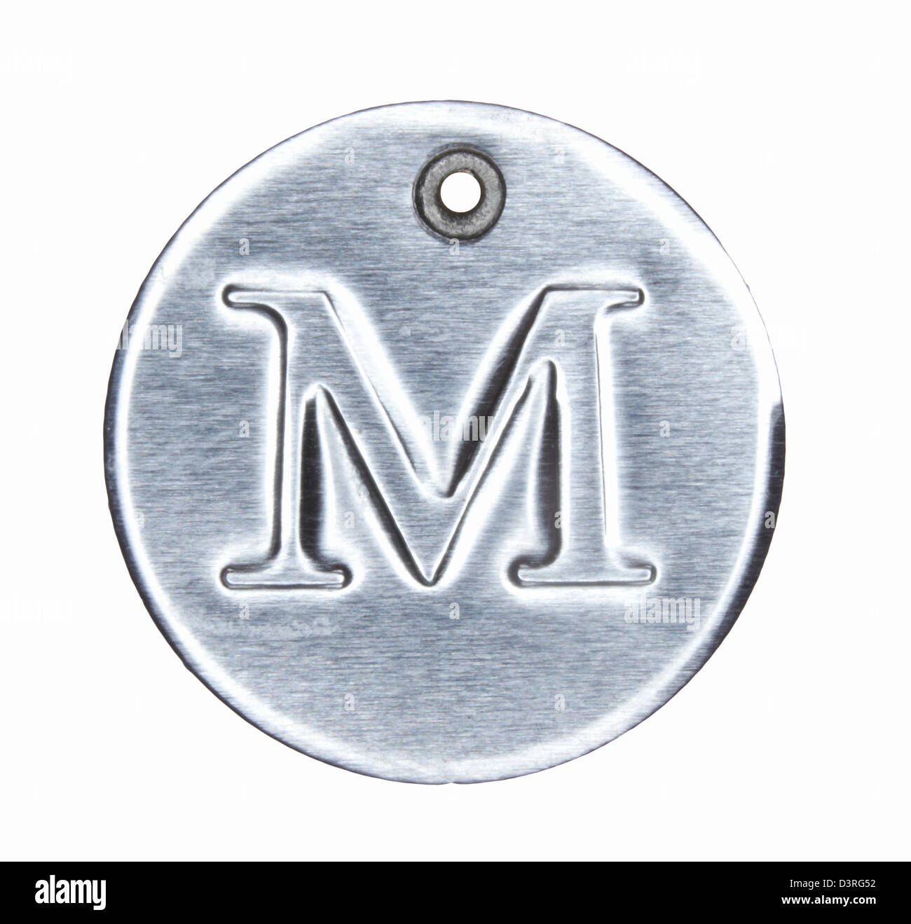 Metallo spazzolato lettera dell alfabeto M Foto Stock