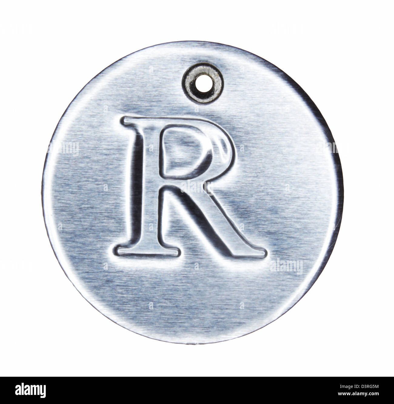 Metallo spazzolato lettera dell alfabeto R Foto Stock