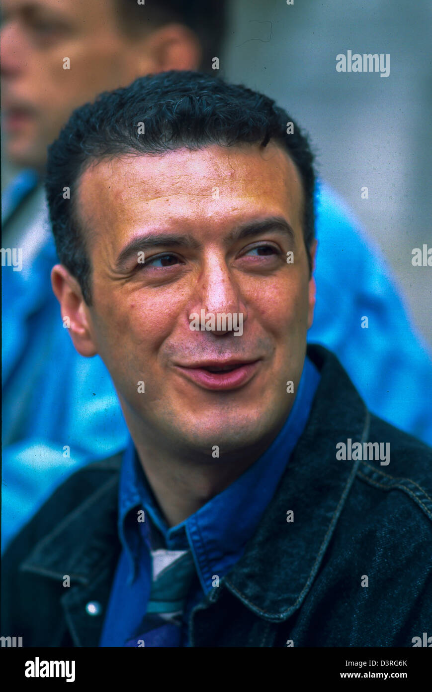 Parigi, Francia, Ritratto di detto Abderahmane, presso Act Up Paris Zap, per bi-nazionale contratto di partenariato, PACS (Pre-Gay matrimonio) Foto Stock