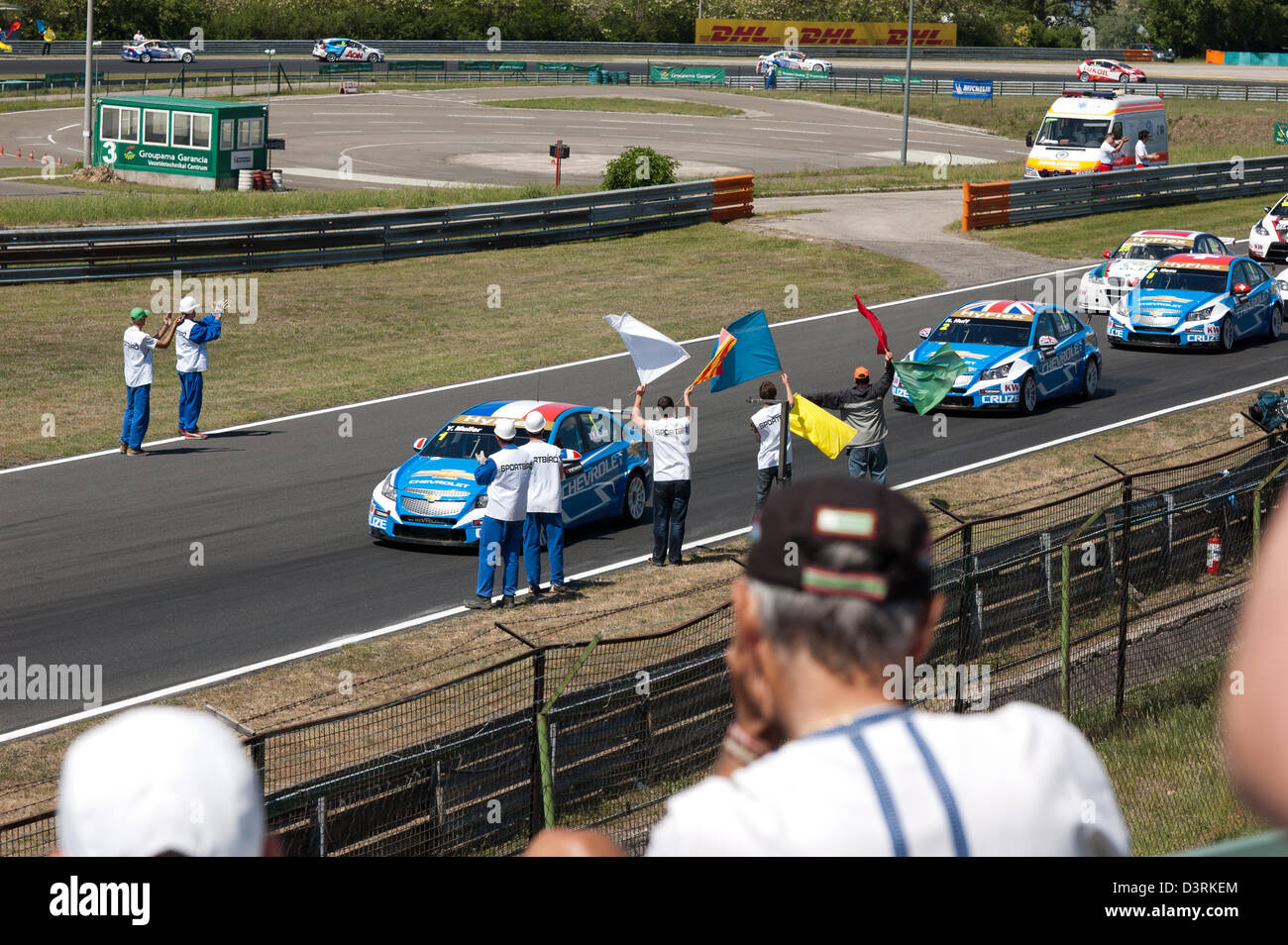 Fine della prima gara sul circuito di Hungaroring, Mogyoród, Ungheria, il 6 maggio 2012 Foto Stock