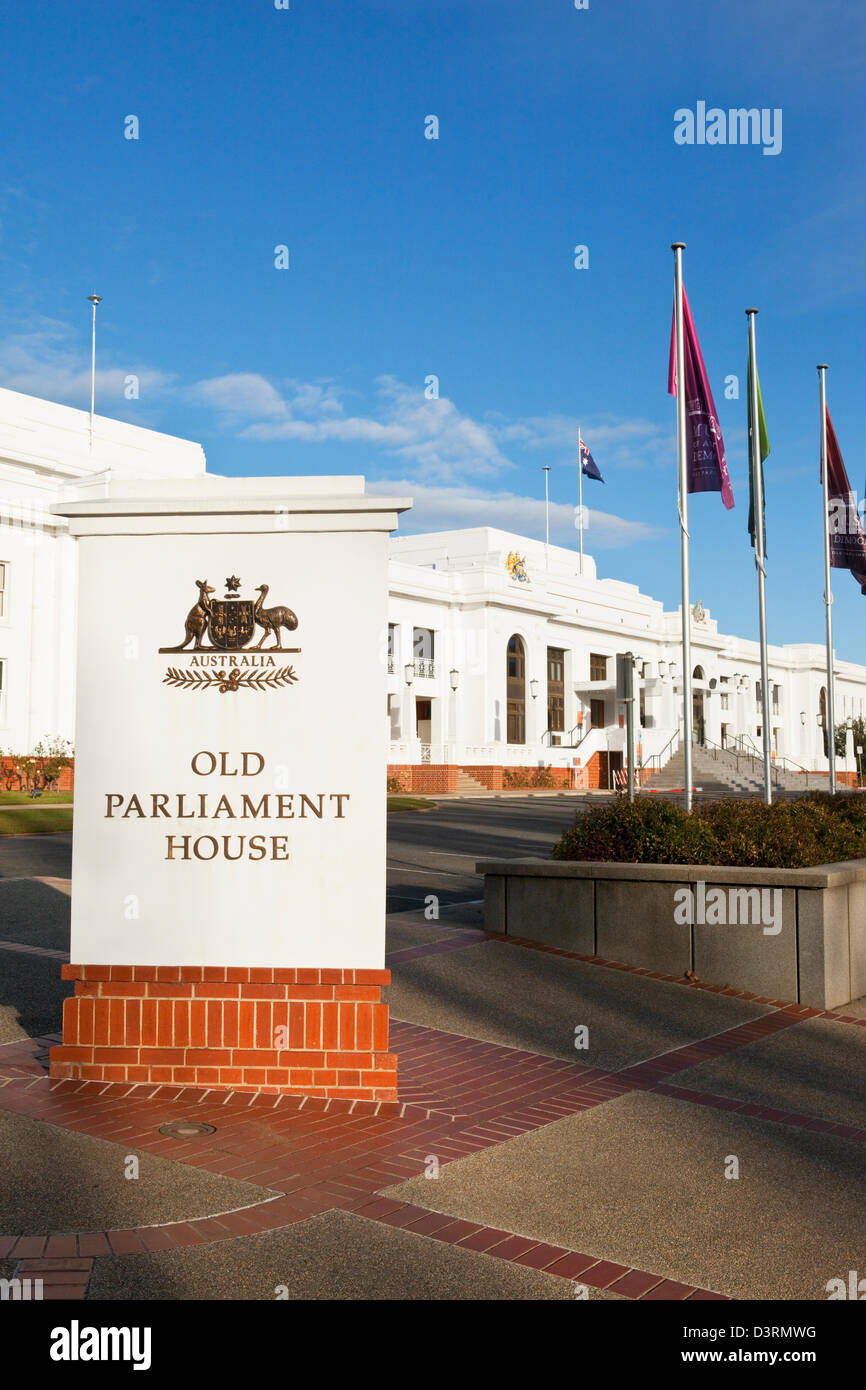 La Vecchia Casa del Parlamento. Canberra, Australian Capital Territory (ACT), Australia Foto Stock