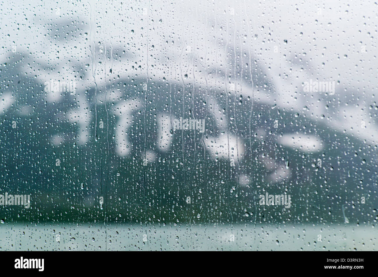 Visualizzare le finestre grandi, Boggs Visitor Center, Lago di Portage Portage Glacier, Chugach National Forest, Portage, Alaska, STATI UNITI D'AMERICA Foto Stock