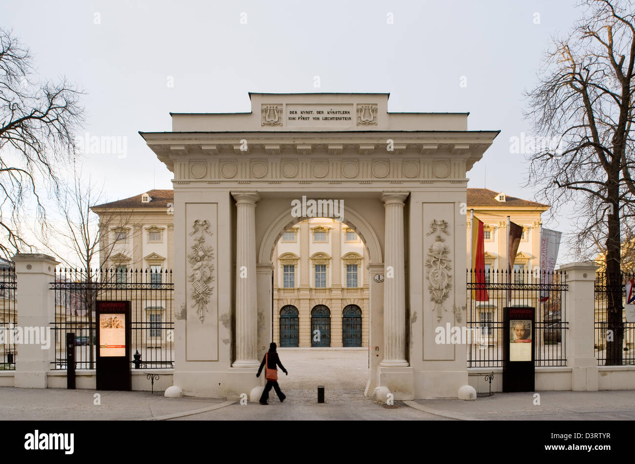 Vienna, Austria, il portale di ingresso del Museo Liechtenstein Foto Stock
