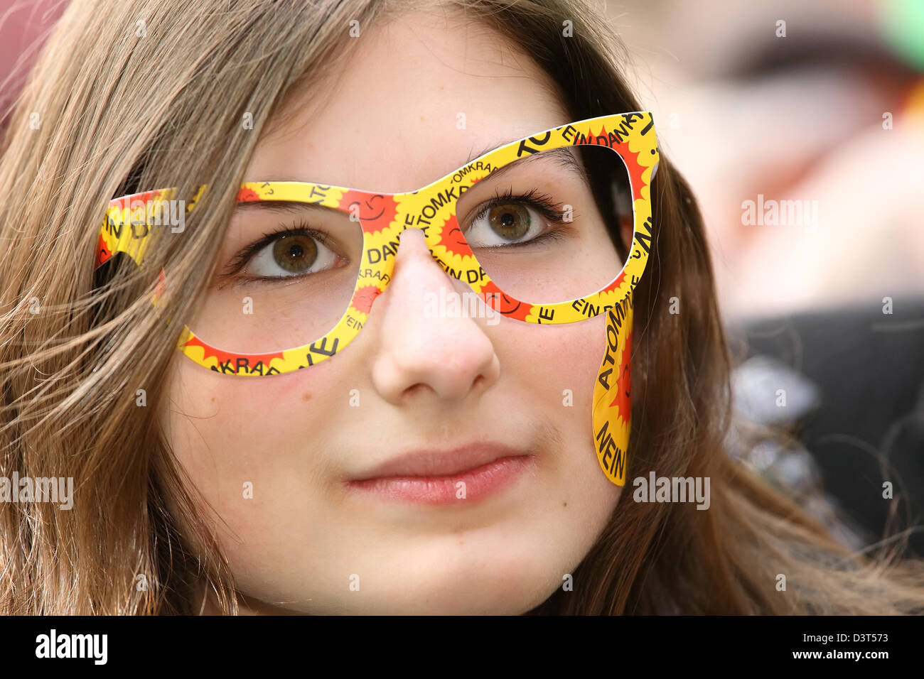 Berlino, Germania, il nucleare avversario durante una dimostrazione Foto Stock