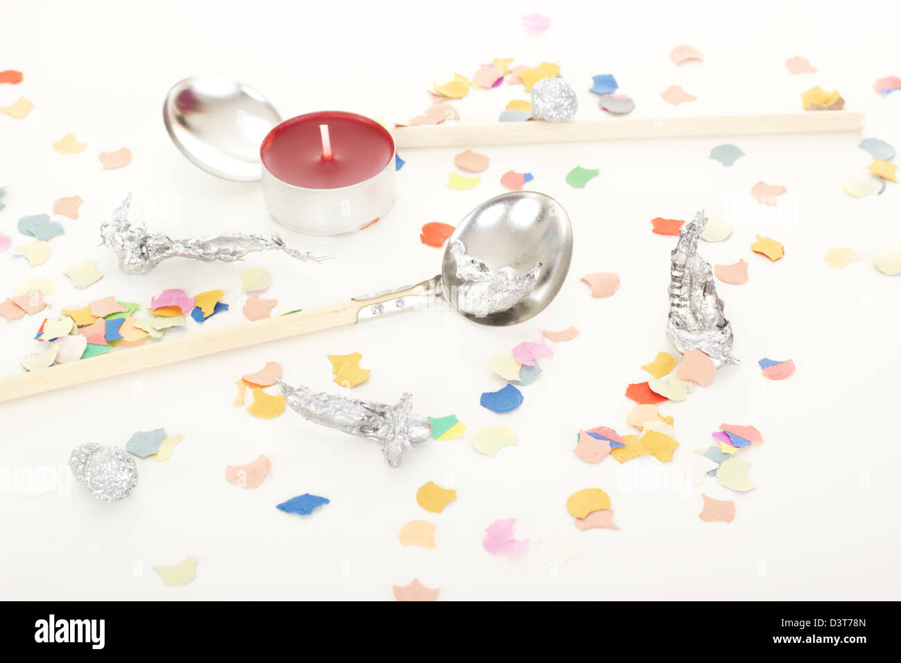 La festa di capodanno con molybdomancy Foto Stock