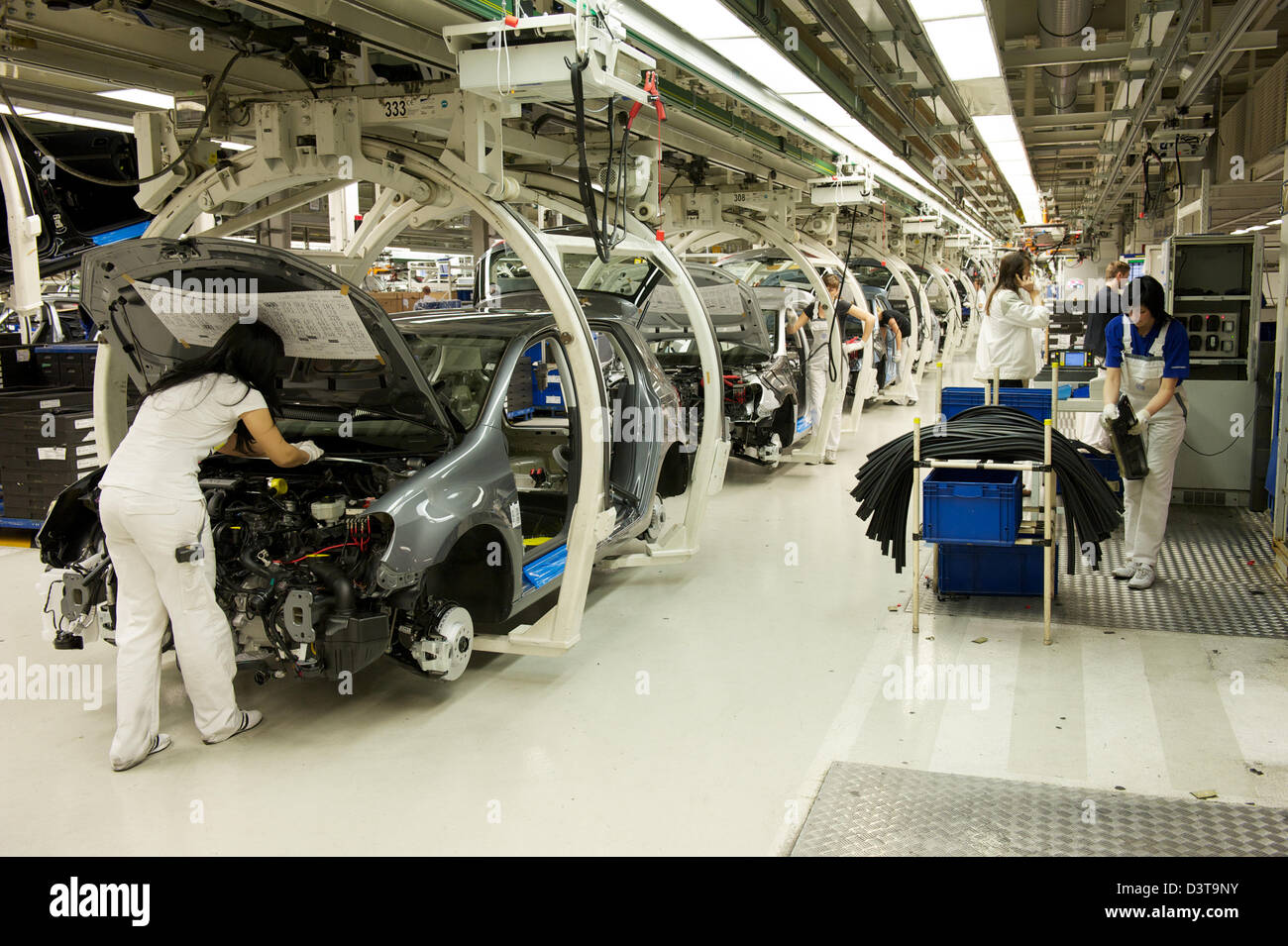 Wolfsburg, in Germania, la produzione della VW Golf di Volkswagen AG Foto Stock