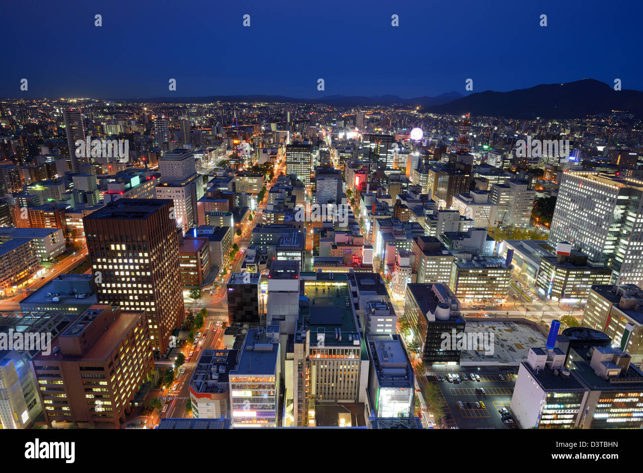 Paesaggio urbano del centro di Sapporo, Giappone. Foto Stock