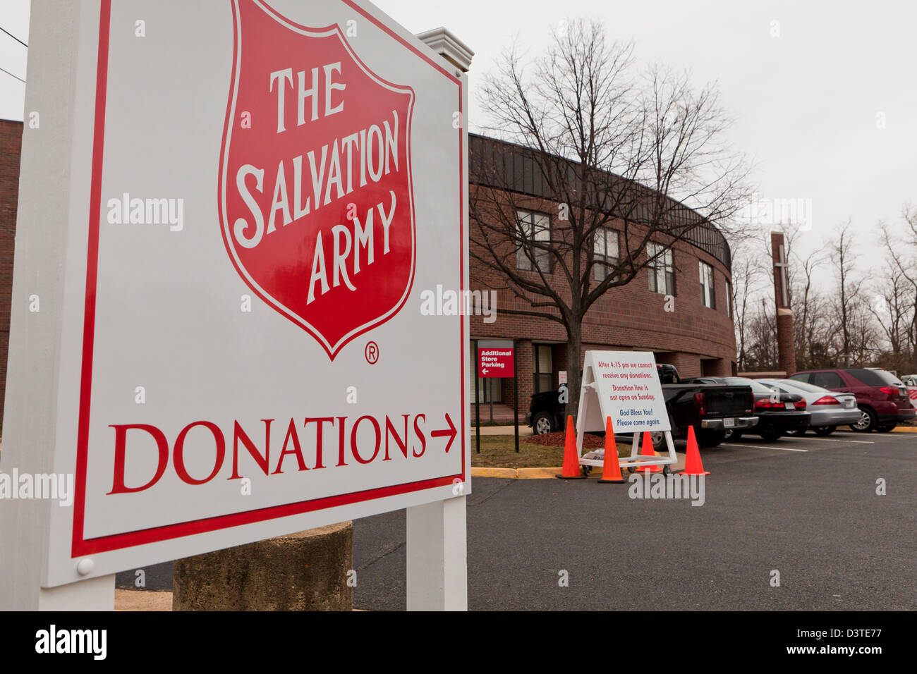 L'Esercito della Salvezza centro di donazione segno - Virginia STATI UNITI D'AMERICA Foto Stock