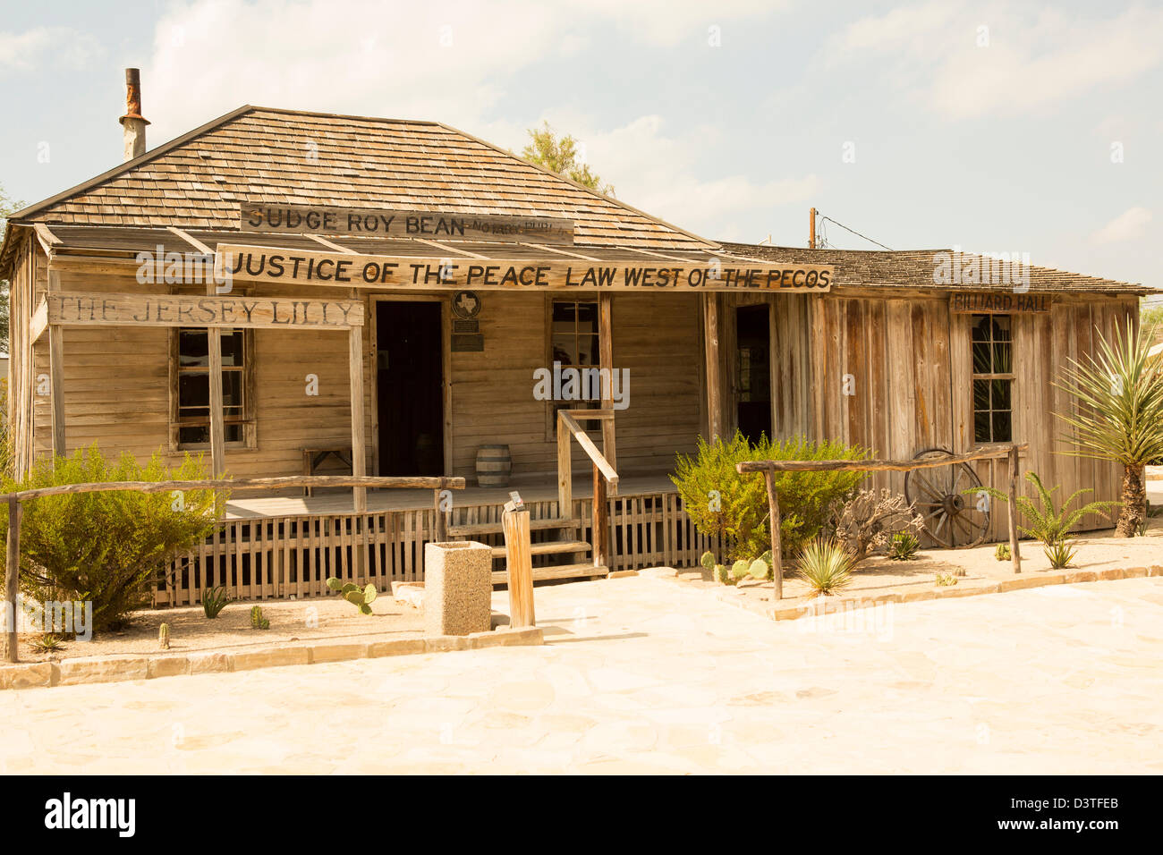 Il giudice Roy Bean Texas Travel Centre,Langtry Texas Foto Stock