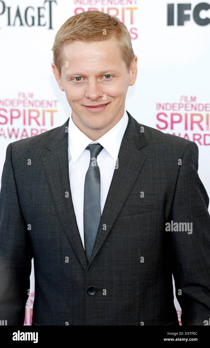 Santa Monica, California, Stati Uniti d'America. Il 23 febbraio 2013. Thure Lindhardt assiste la pellicola 2013 Lo Spirito indipendente Awards tenutosi sulla spiaggia di Santa Monica il 23 febbraio 2013 in Santa Monica, California. Credito: dpa picture alliance / Alamy Live News Foto Stock