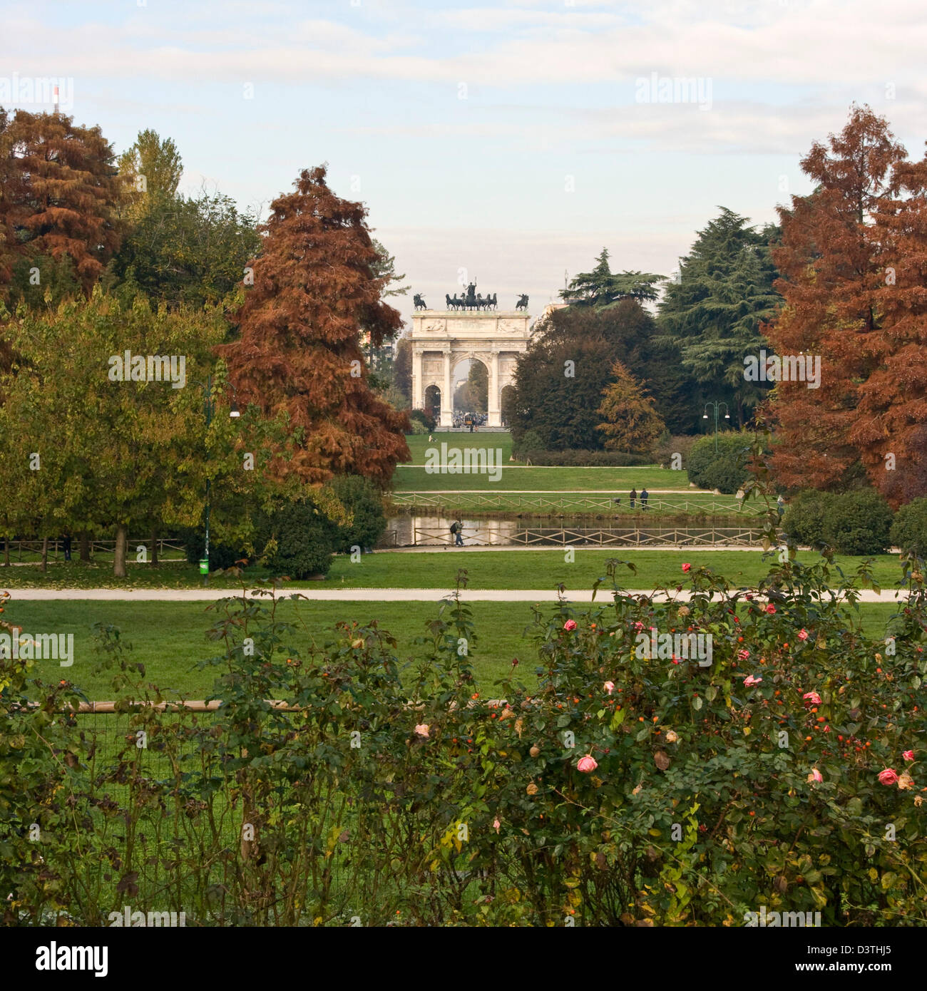 Arco della Pace (Arco della Pace) nel Parco Sempione Milano Milano Lombardia Italia Europa Unione Foto Stock