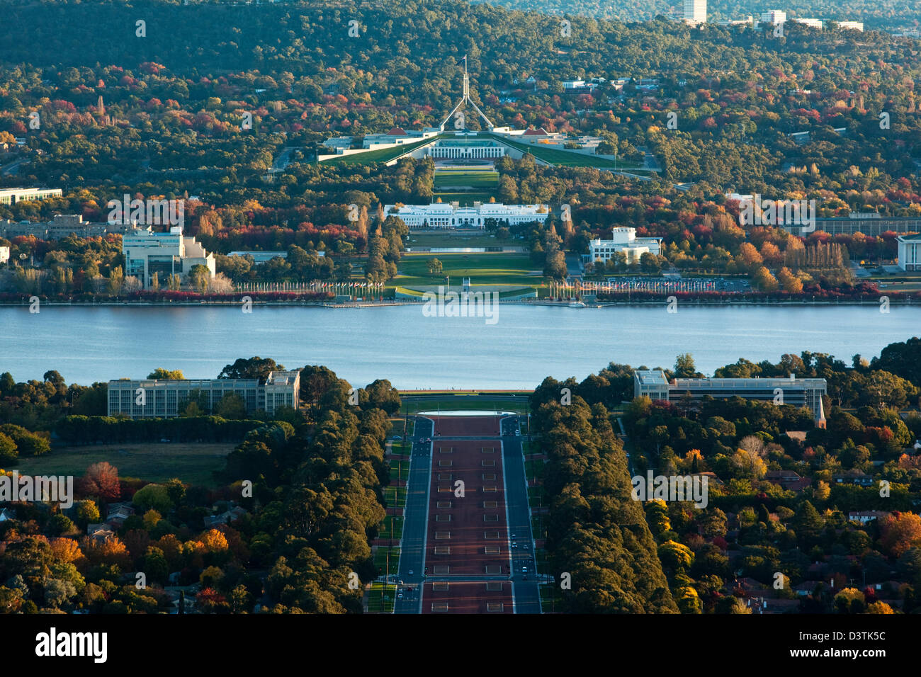Vista della città da Mt Ainslie Lookout. Canberra, Australian Capital Territory (ACT), Australia Foto Stock