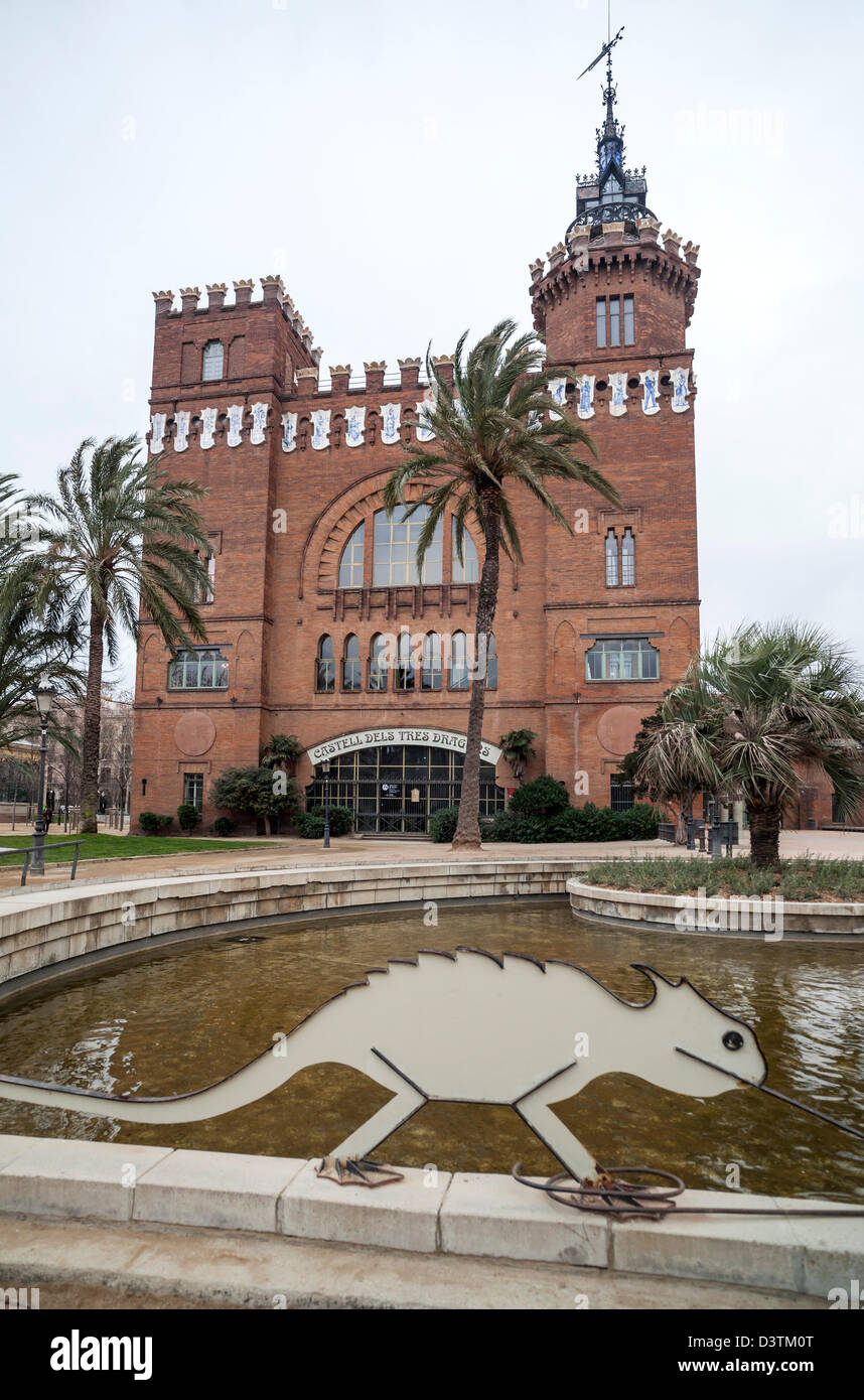 Castello dei tre draghi modernisme edificio nel parc ciutadella,Barcelona Foto Stock