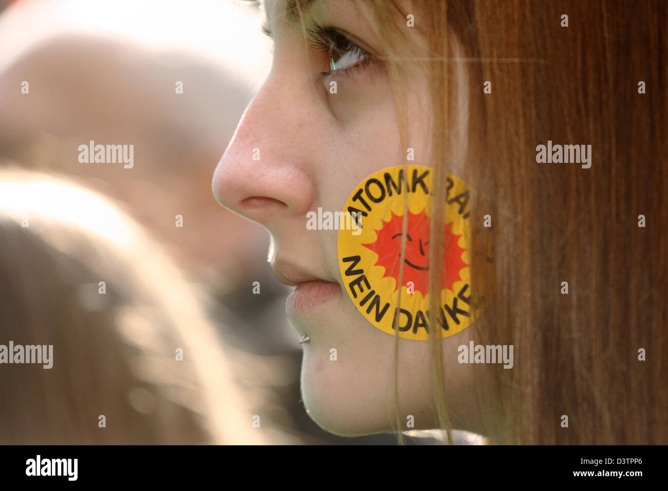 Berlino, Germania, il nucleare avversario durante una dimostrazione Foto Stock