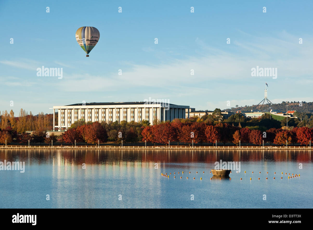 Vista sul Lago Burley Griffin. Canberra, Australian Capital Territory (ACT), Australia Foto Stock