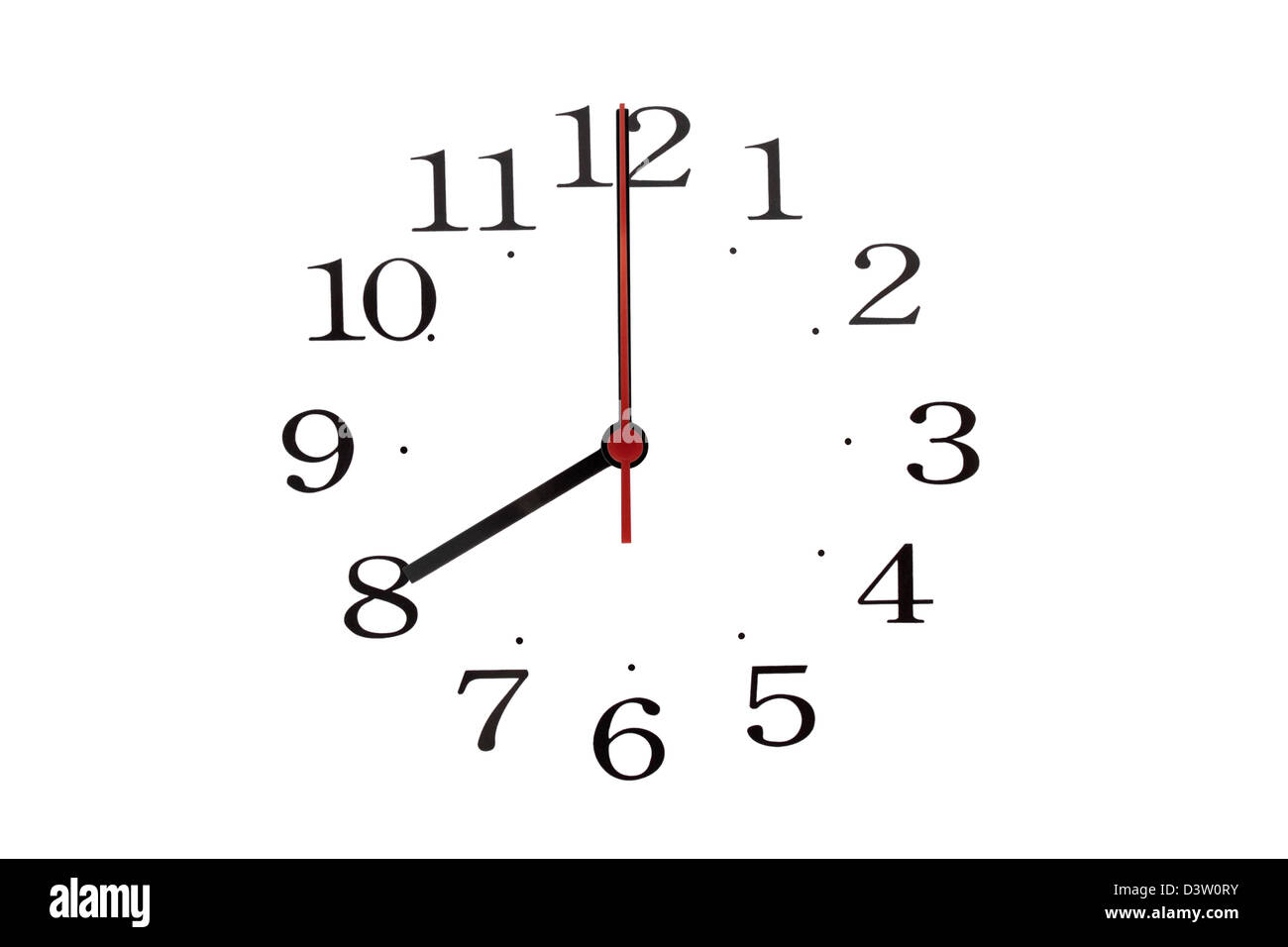 Solo le mani e i numeri di una lettura di orologio 01:00 Foto stock - Alamy