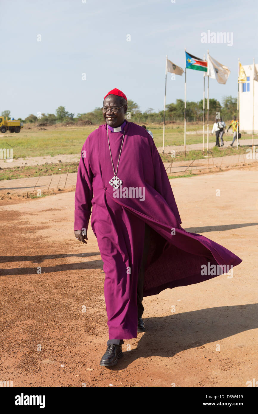 BOR, SUD SUDAN, 19 Novembre 2012: Arcivescovo Daniel Deng, della chiesa episcopale del Sudan. Foto Stock