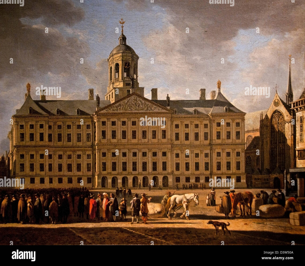 Amsterdam town hall su Dam Square 1672 Gerrit Adriaensz Berckheyde olandese Paesi Bassi Foto Stock