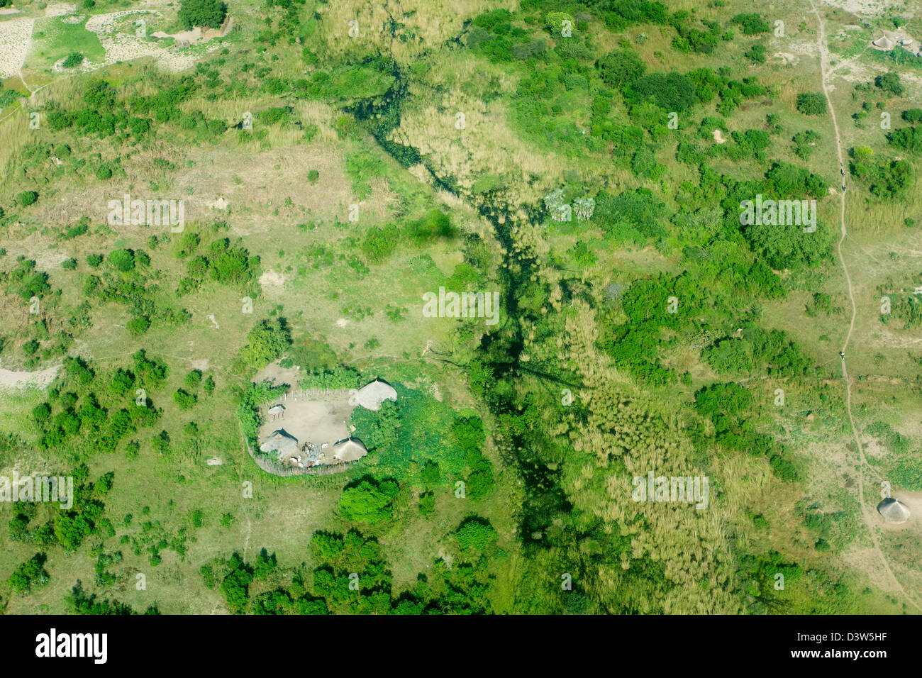 JUBA, NEL SUD SUDAN, 19 Novembre 2012: vedute aeree che arrivano a Bor. Fotografia di Mike Goldwater Foto Stock