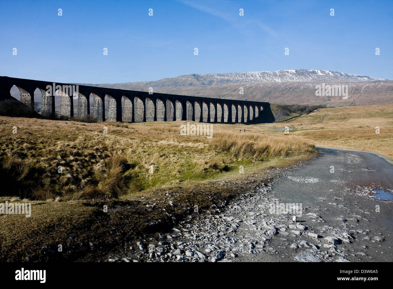 Viadotto Ribblehead con Whernside nella distanza Foto Stock