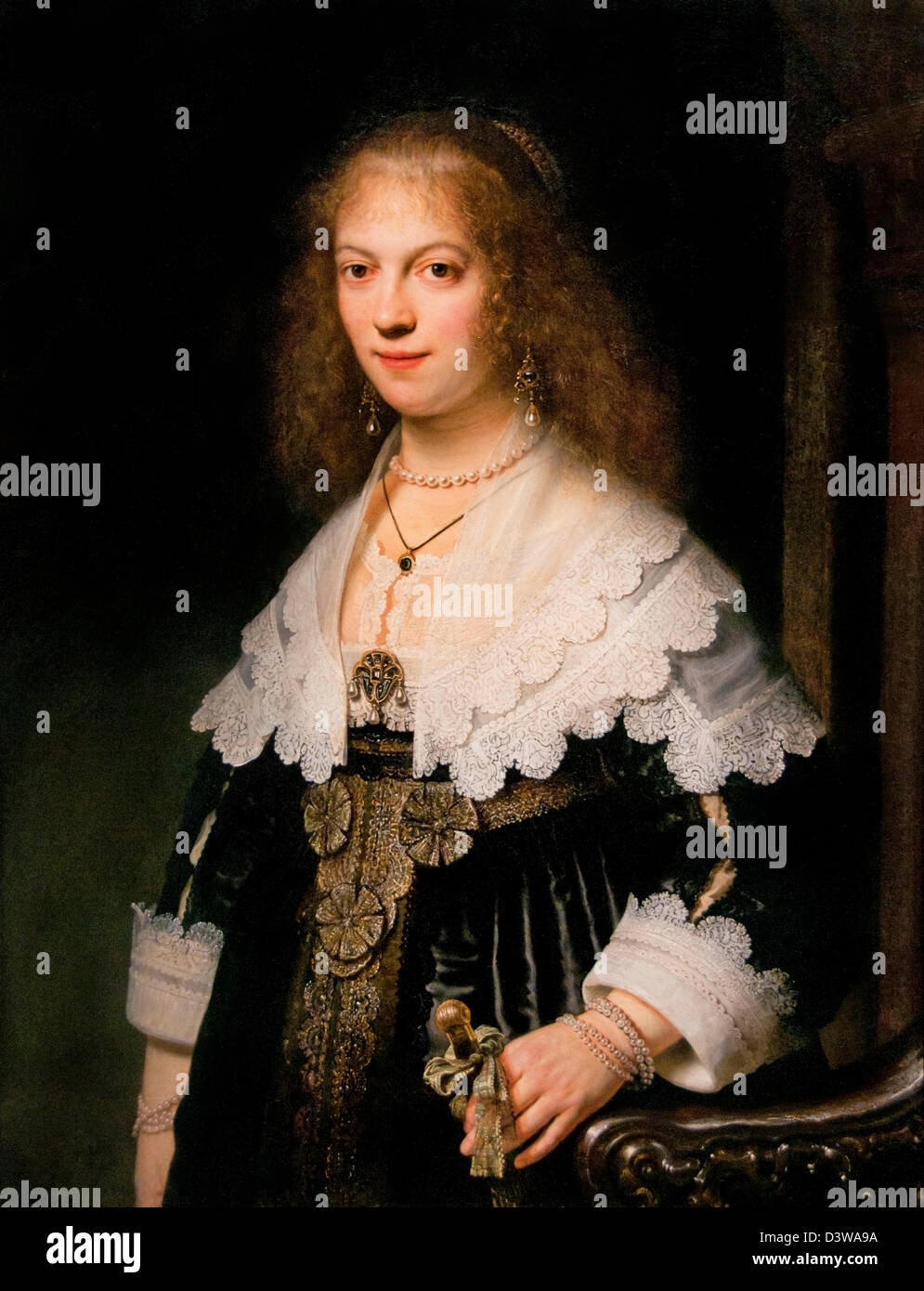 Ritratto di Maria viaggio Rembrandt Harmensz. van Rijn 1639 olandese Paesi Bassi Foto Stock