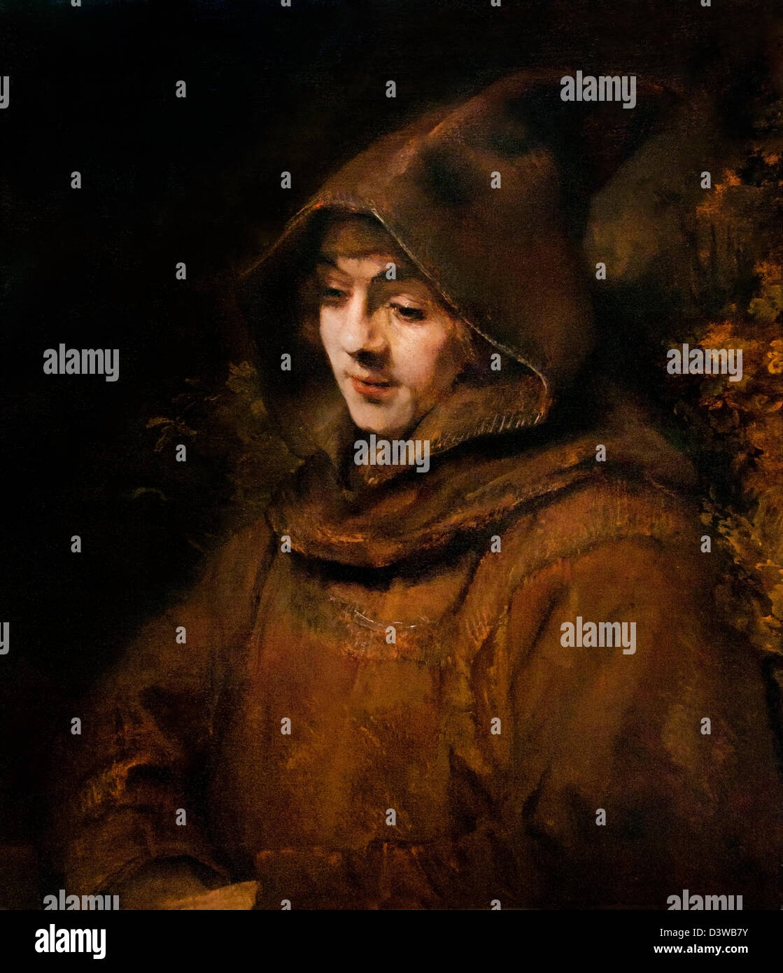 Titus van Rijn eventualmente come san Francesco di Assisi Harmenszoon Rembrandt van Rijn olandese 1606-1669 Paesi Bassi Foto Stock