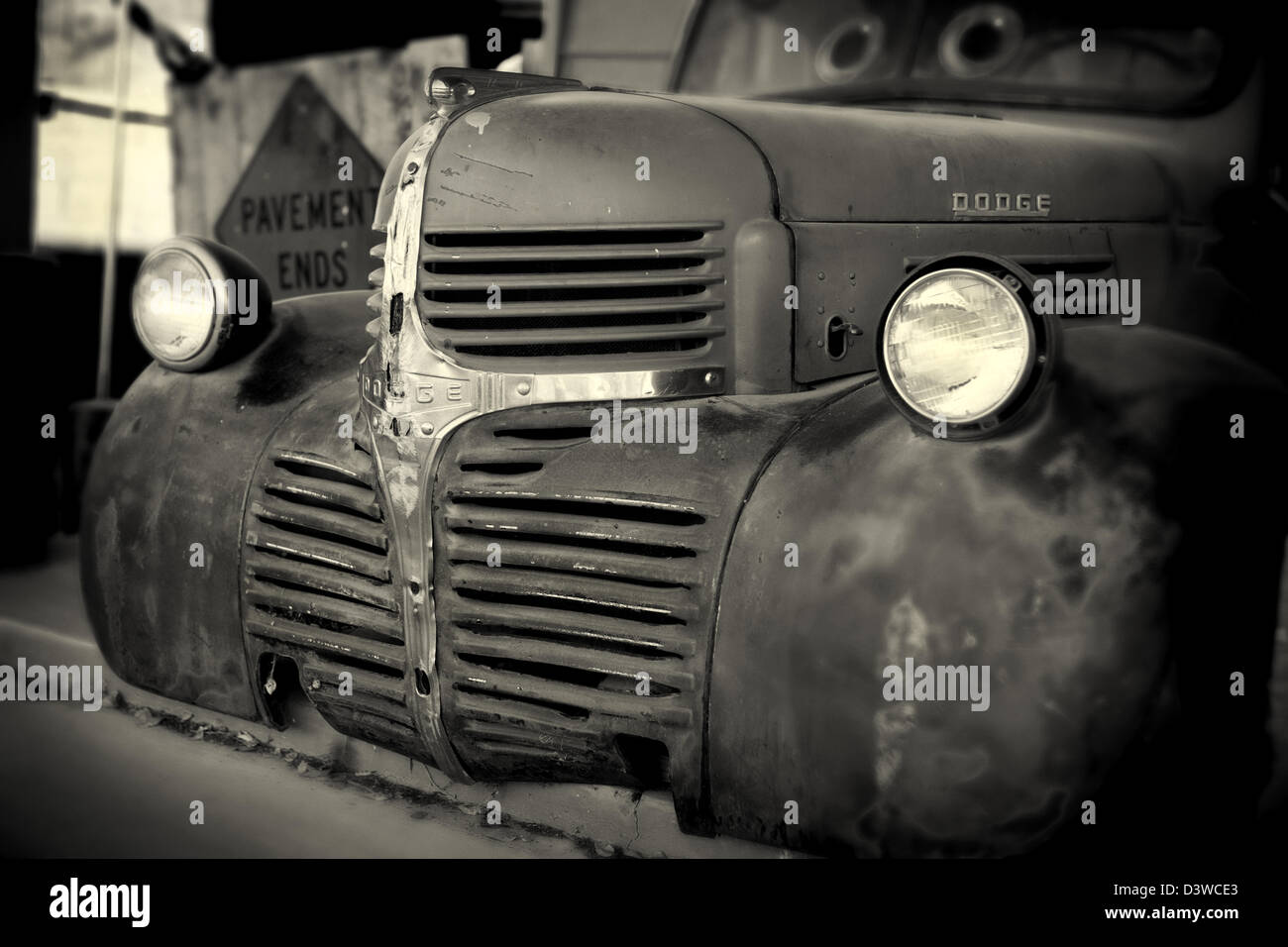 Parte di un vecchio camion di espediente, shot sulla vecchia strada 66 Foto Stock