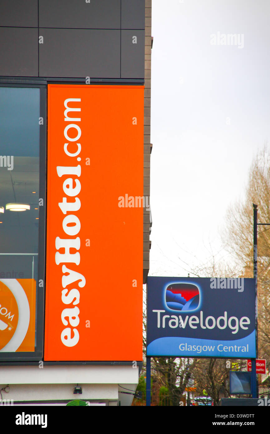 Facile e Hotel Travelodge alloggio economico Glasgow Foto Stock