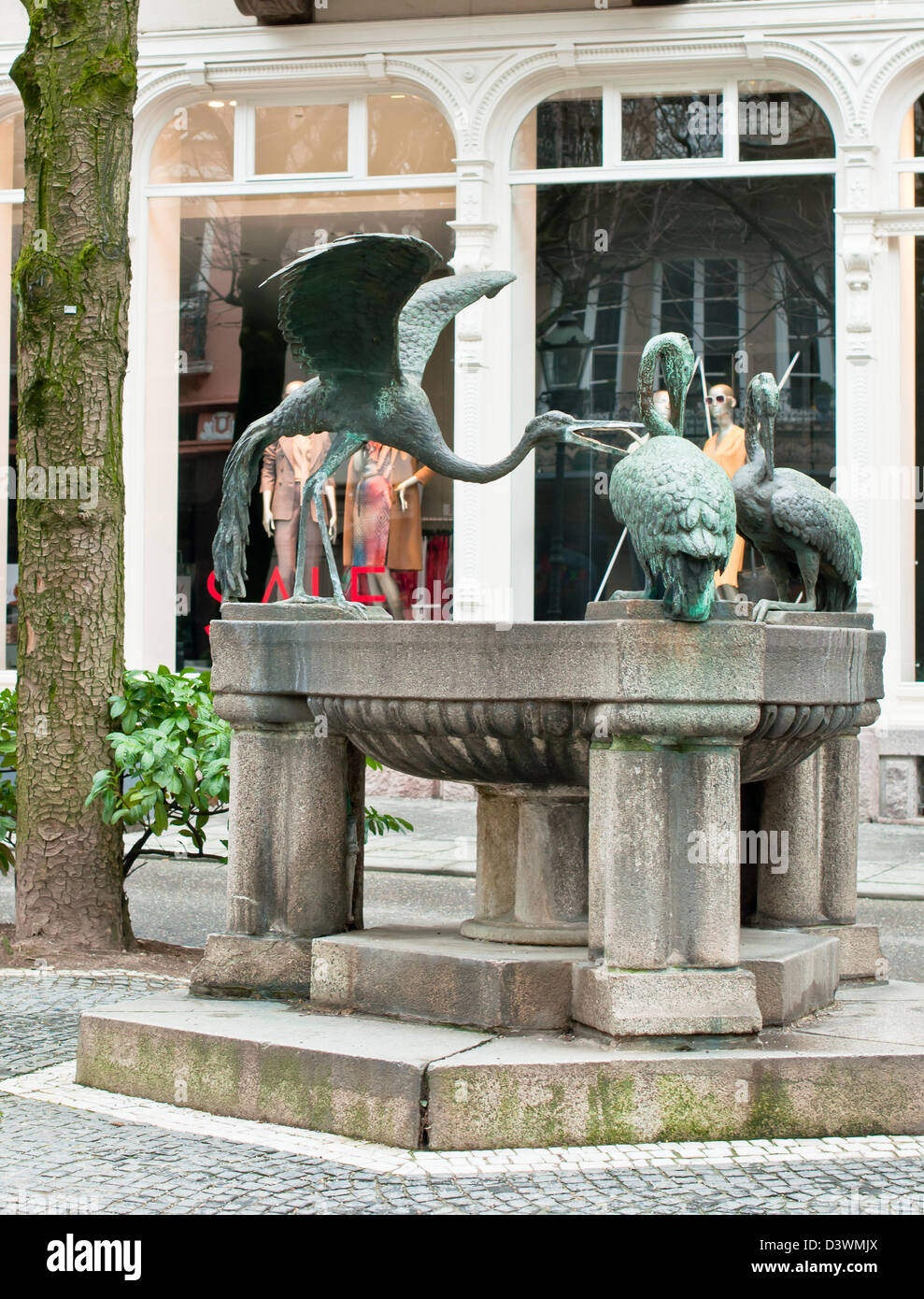 Baden-Baden, luogo famoso, Cityscape, Fontana, Town Square, Europa, Germania, all'aperto, scena urbana Foto Stock