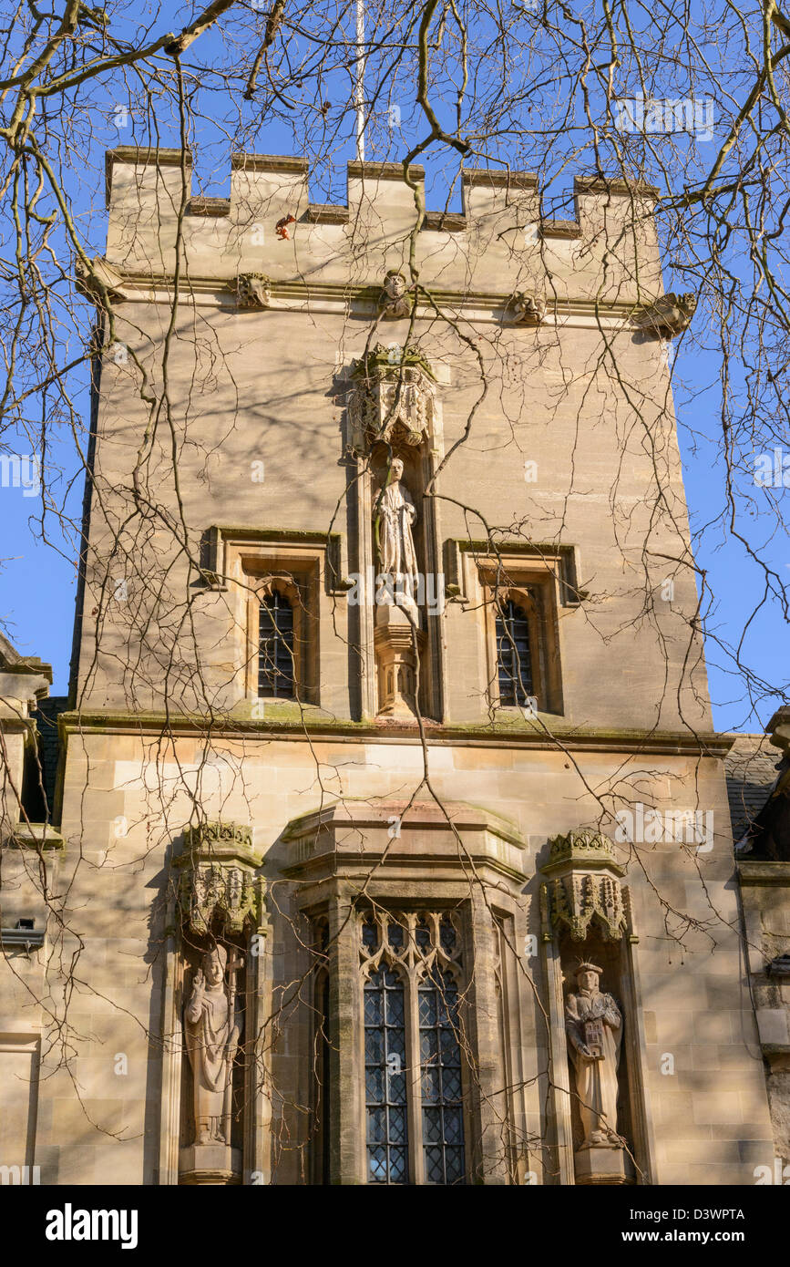 Particolare della facciata della chiesa di St John's College da St Giles Oxford Inghilterra REGNO UNITO Foto Stock