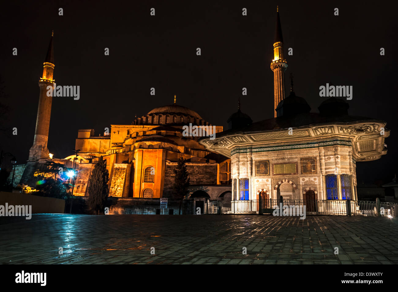 Vista della Basilica di Santa Sofia in sultanahmed, Istanbul Foto Stock