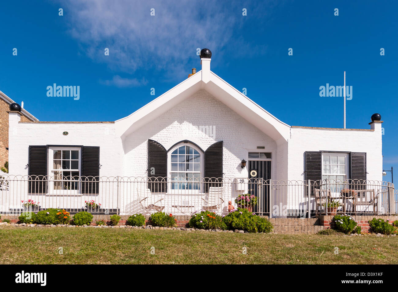 Un bungalow costiera proprietà a Southwold , Suffolk , Inghilterra , Inghilterra , Regno Unito Foto Stock