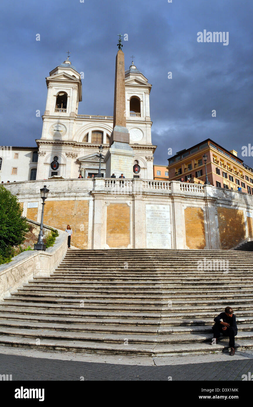Sole autunnale presso la scalinata di Piazza di Spagna, Piazza di Spagna, Roma, Italia Foto Stock